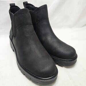 UGG Loxley Chelsea Waterproof Boots Black Nubuck 1138119 Pull On Womens Size 8.5